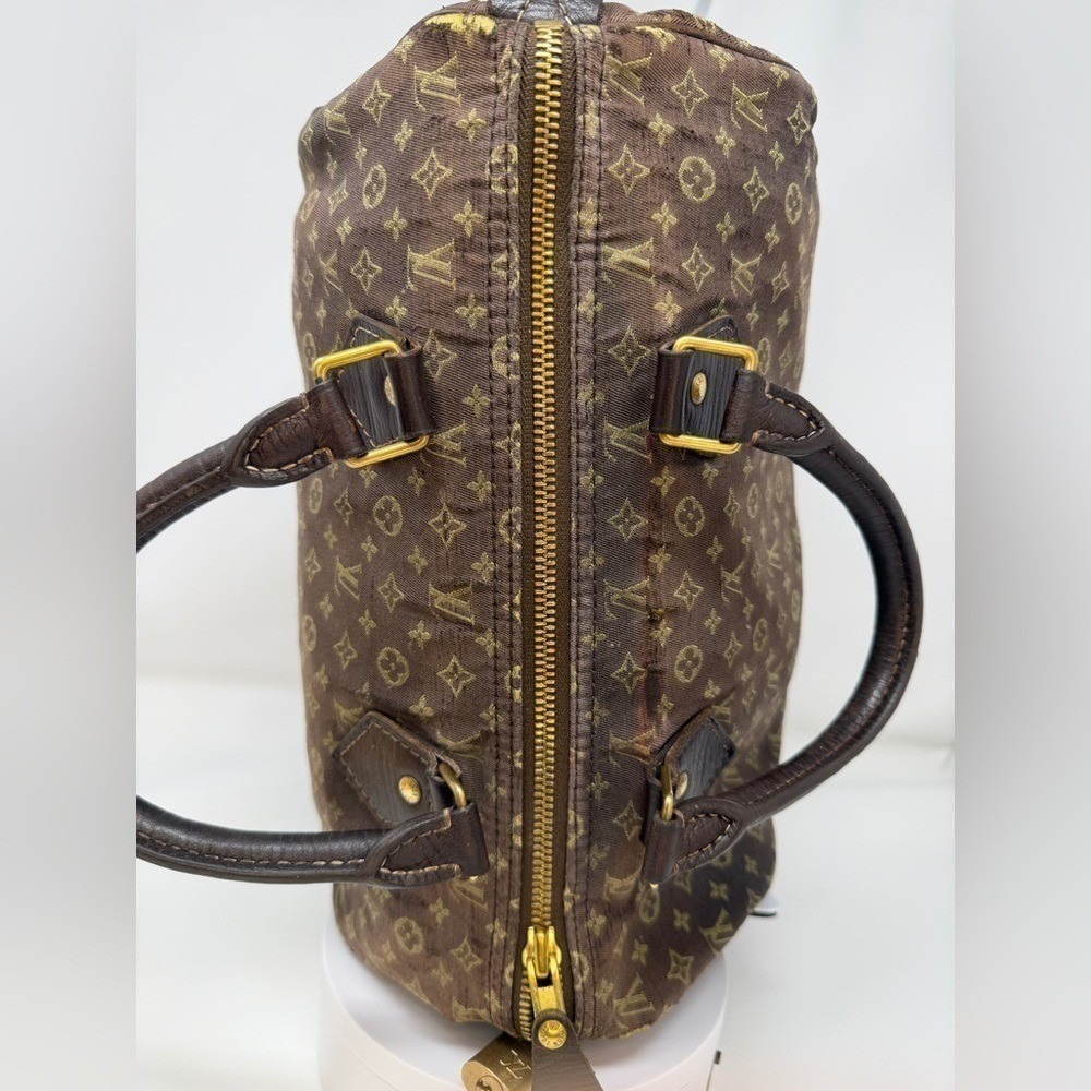 Louis Vuitton Vintage 2008 Monogram Mini Lin Speedy 30 Brown Ebene Trim Satchel - Picture 7 of 17